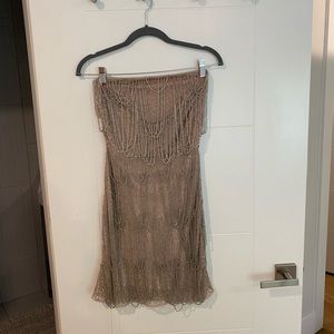 Beaded strapless party dress